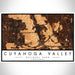 Cuyahoga Valley National Park Map Print Landscape Orientation in Ember Style With Shaded Background