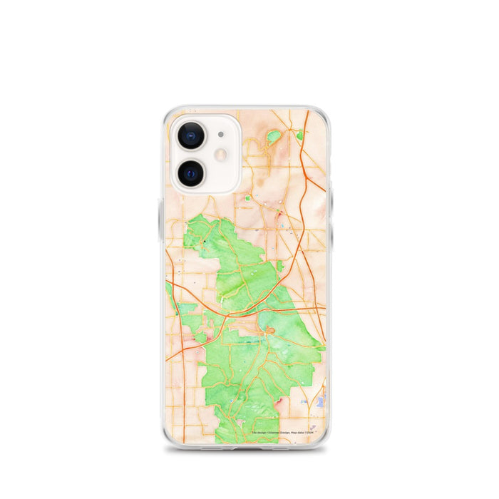 Custom Cuyahoga Valley National Park Map iPhone 12 mini Phone Case in Watercolor
