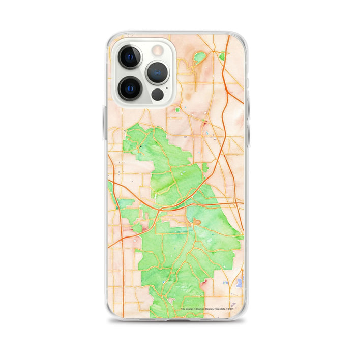 Custom Cuyahoga Valley National Park Map iPhone 12 Pro Max Phone Case in Watercolor