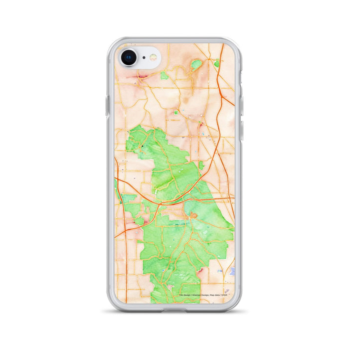 Custom Cuyahoga Valley National Park Map iPhone SE Phone Case in Watercolor