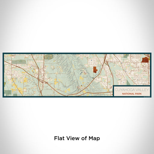 Flat View of Map Custom Cuyahoga Valley National Park Map Enamel Mug in Woodblock