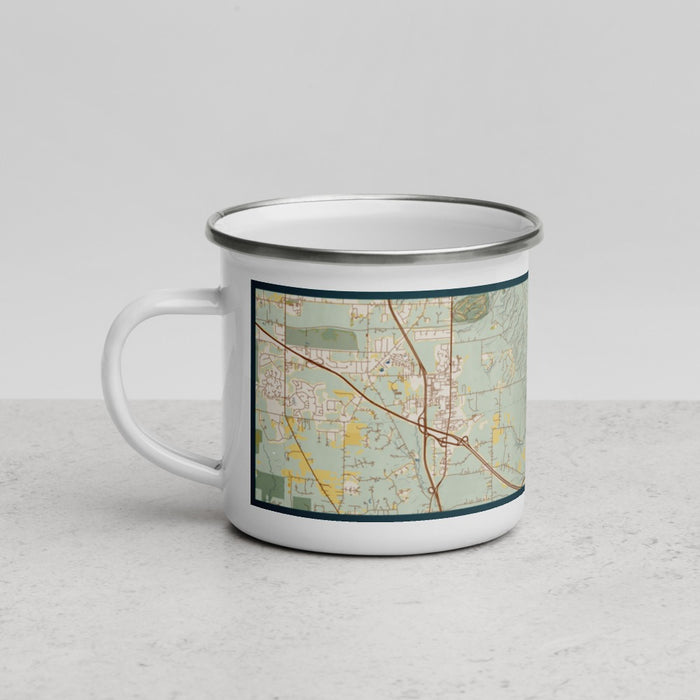 Left View Custom Cuyahoga Valley National Park Map Enamel Mug in Woodblock
