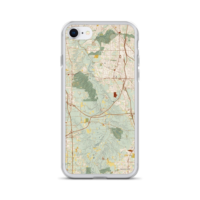 Custom Cuyahoga Valley National Park Map iPhone SE Phone Case in Woodblock