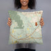 Person holding 18x18 Custom Cuyahoga Valley National Park Map Throw Pillow in Woodblock