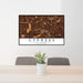 24x36 Cypress California Map Print Lanscape Orientation in Ember Style Behind 2 Chairs Table and Potted Plant