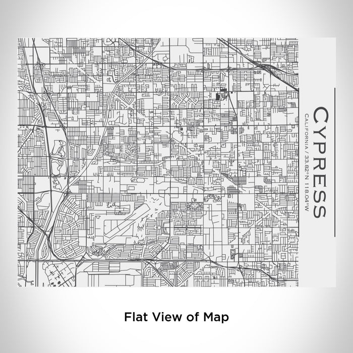 Rendered View of Cypress California Map Engraving on 20oz Stainless Steel Insulated Bottle with Bamboo Top in White