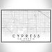 Cypress California Map Print Landscape Orientation in Classic Style With Shaded Background