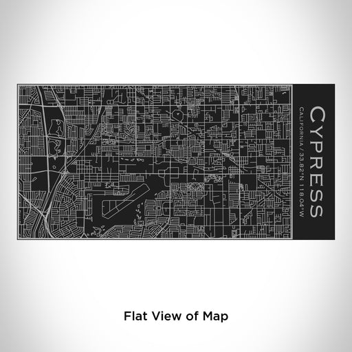 Rendered View of Cypress California Map Engraving on 17oz Stainless Steel Insulated Cola Bottle in Black