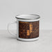 Left View Custom Cypress California Map Enamel Mug in Ember