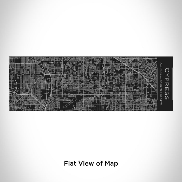 Rendered View of Cypress California Map Engraving on 10oz Stainless Steel Insulated Cup with Sliding Lid in Black