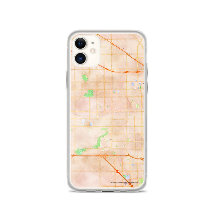Custom iPhone 11 Cypress California Map Phone Case in Watercolor