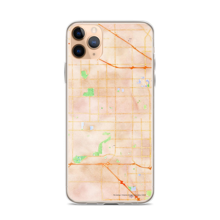 Custom iPhone 11 Pro Max Cypress California Map Phone Case in Watercolor