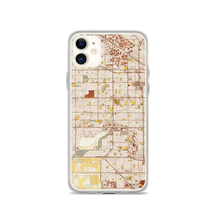 Custom iPhone 11 Cypress California Map Phone Case in Woodblock