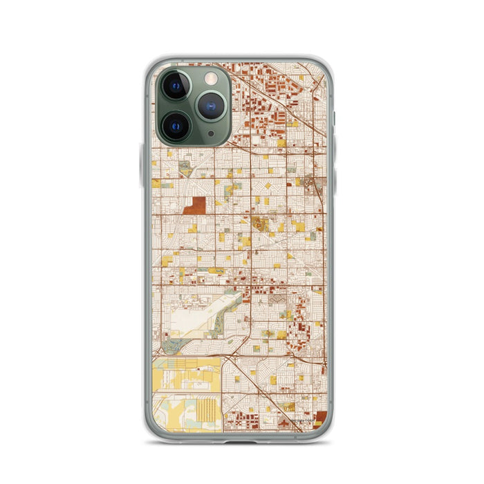 Custom iPhone 11 Pro Cypress California Map Phone Case in Woodblock