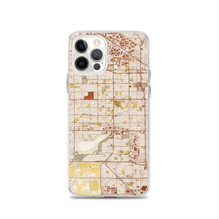 Custom iPhone 12 Pro Cypress California Map Phone Case in Woodblock