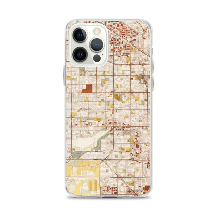Custom iPhone 12 Pro Max Cypress California Map Phone Case in Woodblock