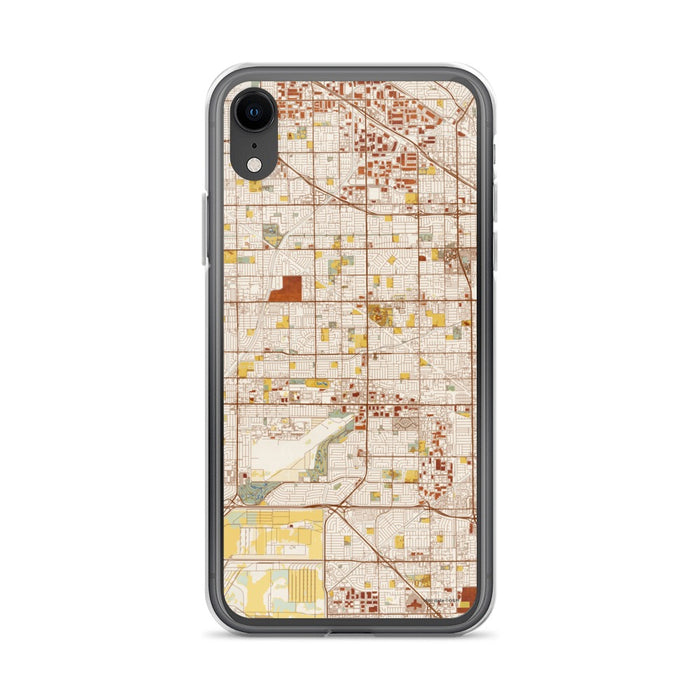 Custom iPhone XR Cypress California Map Phone Case in Woodblock