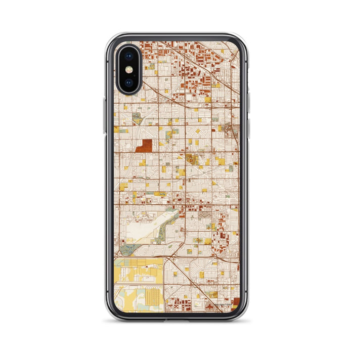 Custom iPhone X/XS Cypress California Map Phone Case in Woodblock