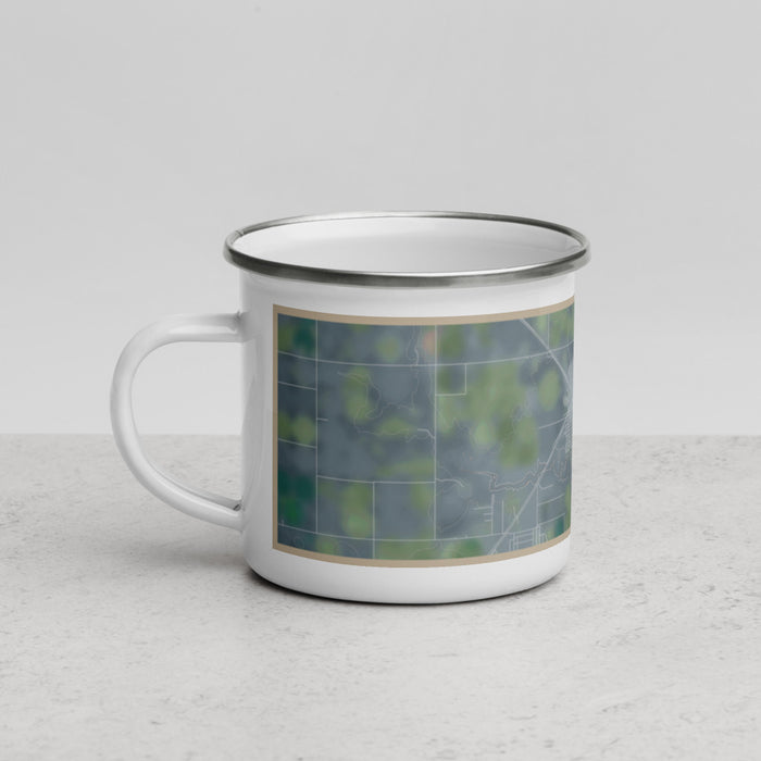 Left View Custom Dalhart Texas Map Enamel Mug in Afternoon