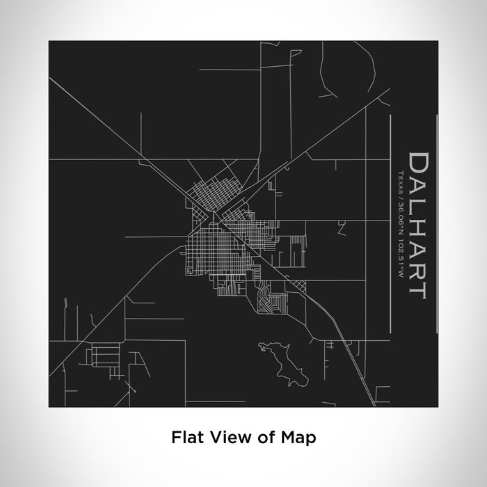 Rendered View of Dalhart Texas Map Engraving on 17oz Stainless Steel Insulated Tumbler in Black