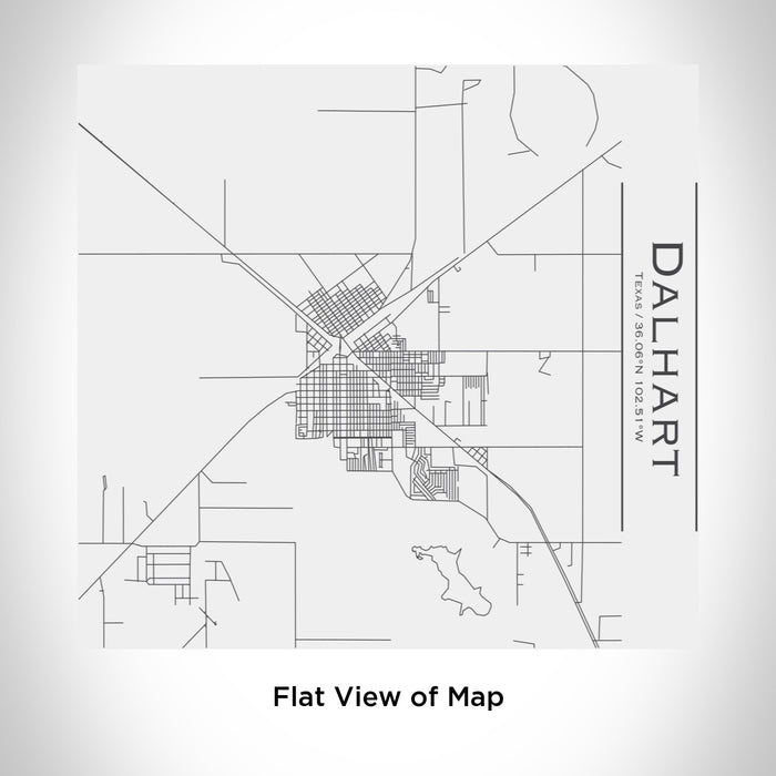 Rendered View of Dalhart Texas Map Engraving on 17oz Stainless Steel Insulated Tumbler in White