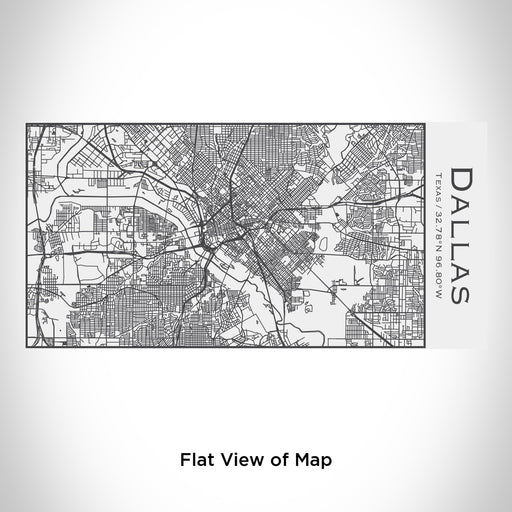 Rendered View of Dallas Texas Map Engraving on 17oz Stainless Steel Insulated Cola Bottle in White