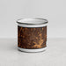 Front View Custom Dallas Texas Map Enamel Mug in Ember