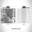 Rendered View of Dallas Texas Map Engraving on 6oz Stainless Steel Flask in White