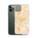 Custom Dallas Texas Map Phone Case in Watercolor on Table with Laptop and Plant