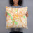 Person holding 18x18 Custom Dallas Texas Map Throw Pillow in Watercolor