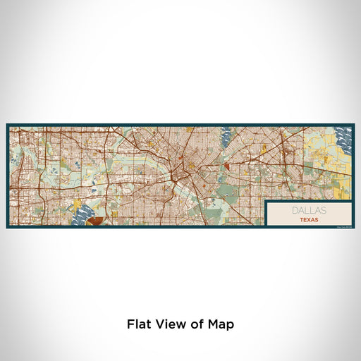 Flat View of Map Custom Dallas Texas Map Enamel Mug in Woodblock