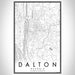 Dalton Georgia Map Print Portrait Orientation in Classic Style With Shaded Background