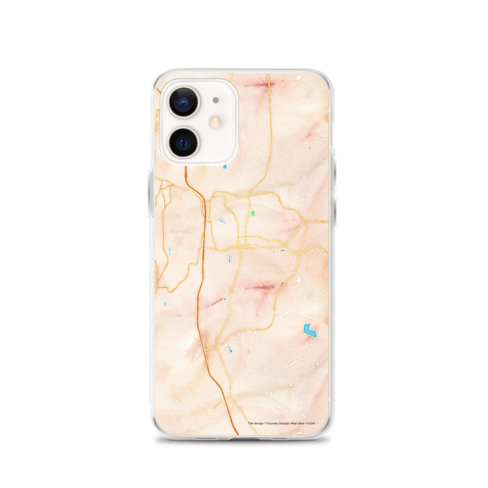 Custom Dalton Georgia Map iPhone 12 Phone Case in Watercolor