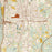 Dalton Georgia Map Print in Woodblock Style Zoomed In Close Up Showing Details