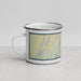 Left View Custom Dalton Georgia Map Enamel Mug in Woodblock