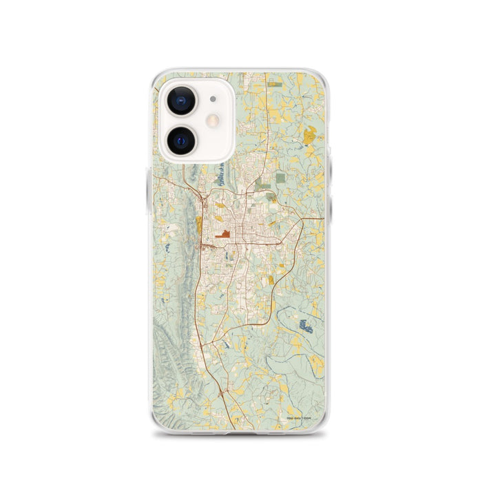 Custom Dalton Georgia Map iPhone 12 Phone Case in Woodblock