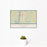 12x18 Dalton Georgia Map Print Landscape Orientation in Woodblock Style With Small Cactus Plant in White Planter