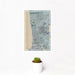 12x18 Daly City California Map Print Portrait Orientation in Afternoon Style With Small Cactus Plant in White Planter