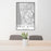 24x36 Daly City California Map Print Portrait Orientation in Classic Style Behind 2 Chairs Table and Potted Plant