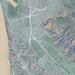 Daly City California Map Print in Afternoon Style Zoomed In Close Up Showing Details