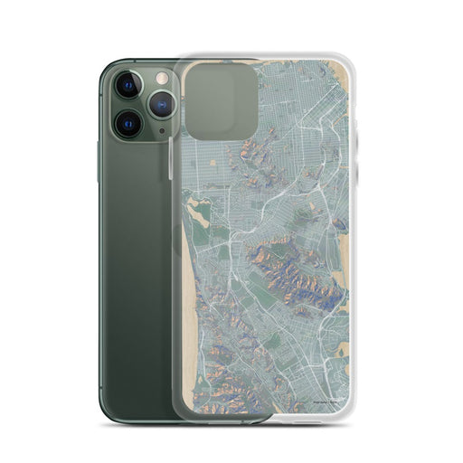 Custom Daly City California Map Phone Case in Afternoon