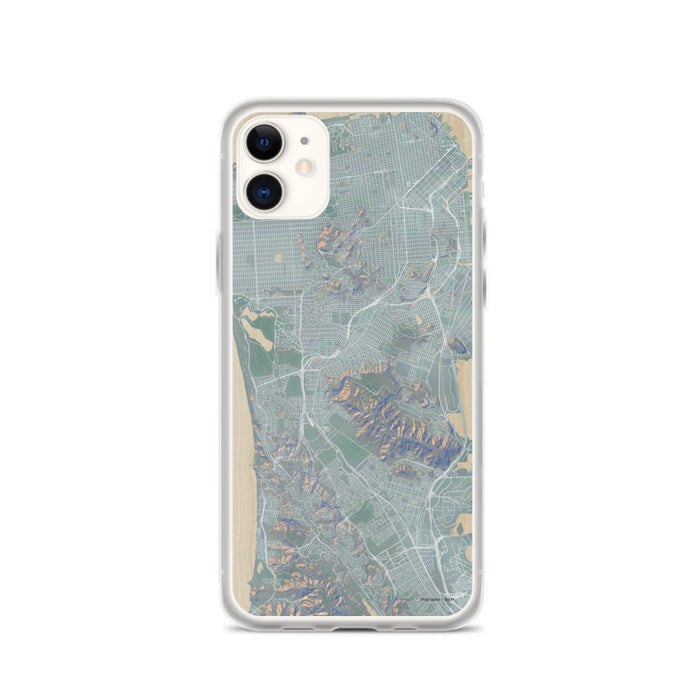 Custom iPhone 11 Daly City California Map Phone Case in Afternoon