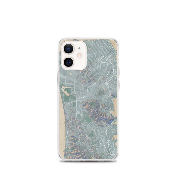 Custom iPhone 12 mini Daly City California Map Phone Case in Afternoon