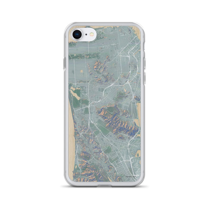 Custom iPhone SE Daly City California Map Phone Case in Afternoon