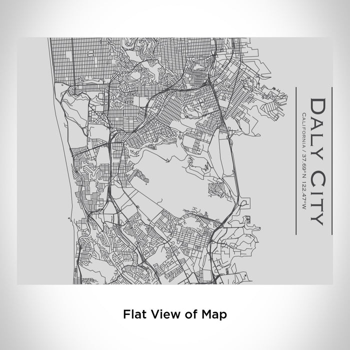 Rendered View of Daly City California Map Engraving on 20oz Stainless Steel Insulated Bottle with Bamboo Top
