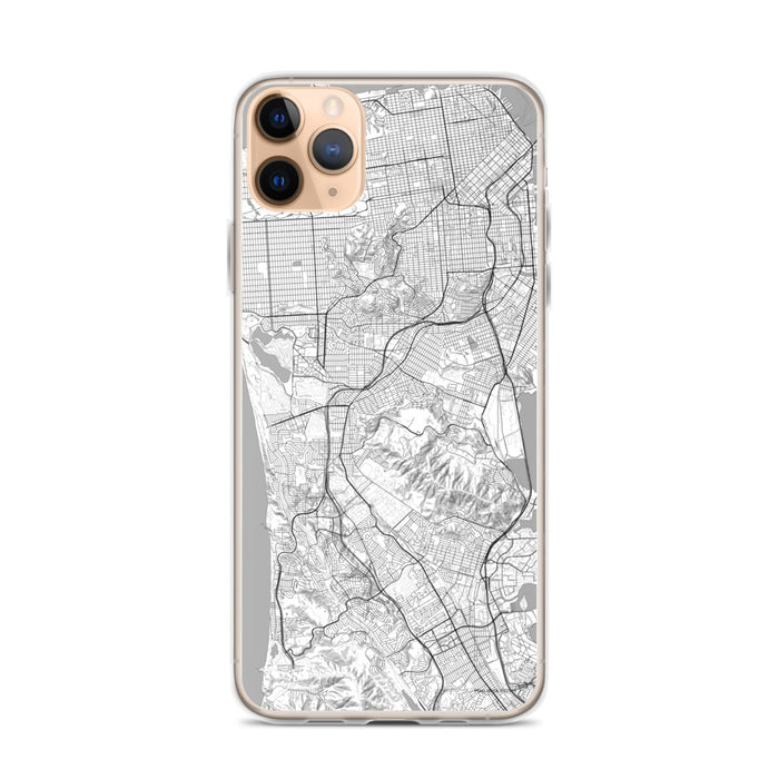 Custom iPhone 11 Pro Max Daly City California Map Phone Case in Classic