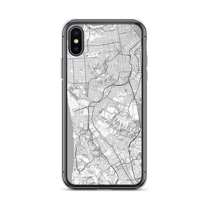 Custom iPhone X/XS Daly City California Map Phone Case in Classic