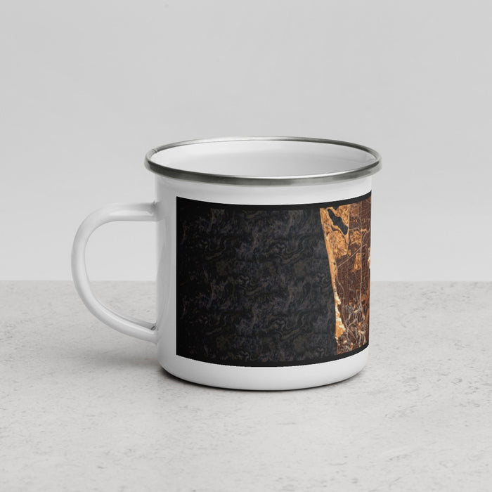 Left View Custom Daly City California Map Enamel Mug in Ember