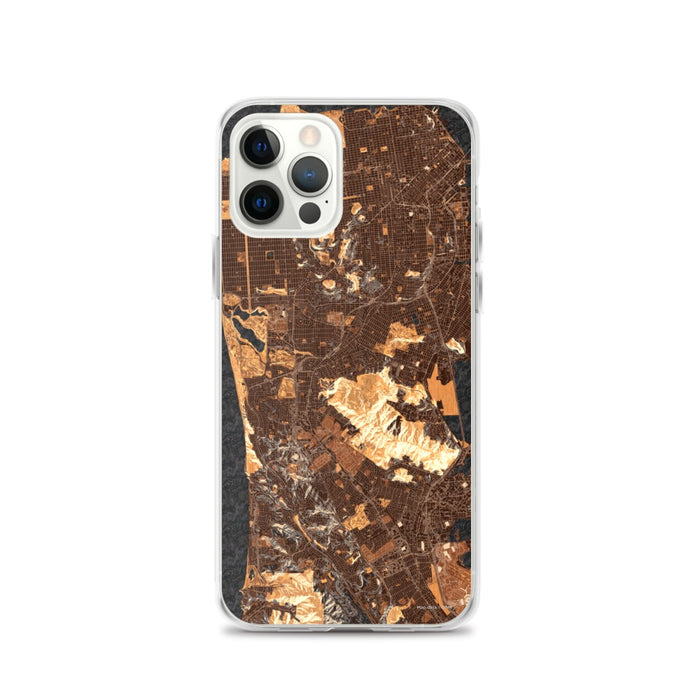 Custom iPhone 12 Pro Daly City California Map Phone Case in Ember
