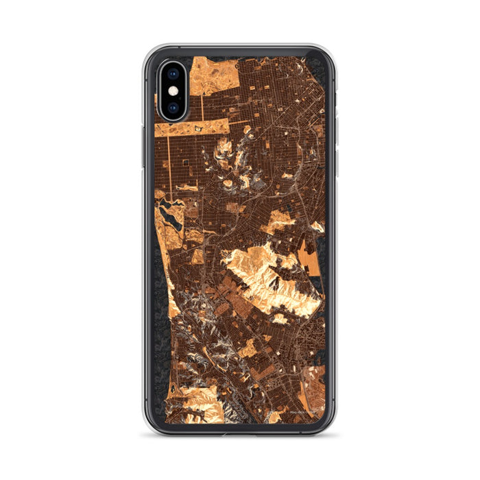 Custom iPhone XS Max Daly City California Map Phone Case in Ember